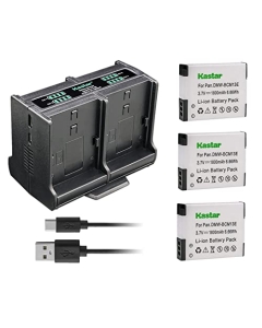 Kastar 3-Pack Battery and Quadruple Charger Compatible with Panasonic DMW-BCM13, DMW-BCM13E, DMW-BCM13PP Battery, Panasonic VSK0800, VSK0801 Charger