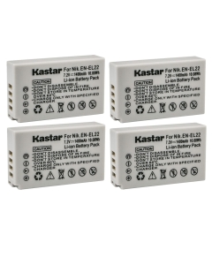 Kastar 4-Pack EN-EL22 Battery Replacement for Nikon EN-EL22 ENEL22 Battery, MH-29Charger, Nikon 1 J4 Digital Camera, Nikon 1J4 Digital Camera, Nikon 1 S2 Digital Camera, Nikon 1S2 Digital Camera