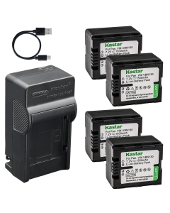 Kastar 4-Pack VBN130 Battery and AC & USB-C Charger, Compatible with VBN070 VBN130 VBN260 Camera, for Panasonic HC-X800 X900 X909 X910 X920 HDC-TM900 SD900 SD800 HS900 Camcorder