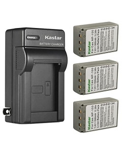 Kastar 3-Pack Battery and AC Wall Charger Replacement for Casio NP-100 CNP100 NP-100L NP-100DBA Battery, Casio BC-100L Charger, Casio Exilim Pro EX-F1 EXF1, Casio Exilim Pro EX-F1BK EXF1BK Cameras