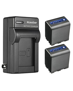 Kastar 2-Pack Battery and AC Wall Charger Replacement for Sony NP-QM91D NP-QM71D NP-FM50 NP-FM55H HDR-HC1 HDR-SR1 HDR-UX1 MVC-CD200 MVC-CD250 MVC-CD300 MVC-CD350 MVC-CD400 MVC-CD500