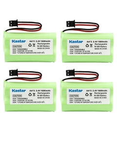 Kastar 4-Pack AAX2 2.4V 1600mAh MSM Plug Ni-MH Rechargeable Battery Replacement for Uniden BT1007 BT-904 BBTY0700001 CEZAi2998 DCX150 DECT1500 D1484 Panasonic HHR-P506 Home Handset Telephone