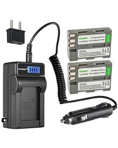 Kastar 2-Pack EN-EL3e Battery and LCD AC Charger Compatible with Nikon D100, Nikon D100SLR, Nikon D200, Nikon D300, Nikon D300S, Nikon D50, Nikon D50S, Nikon D70, Nikon D70S Digital SLR Camera