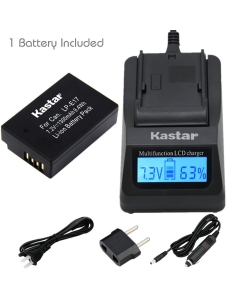 Kastar Ultra Fast Charger(3X Faster) Kit and Battery (1-Pack) for Canon LP-E17 Battery LC-E17, LC-E17C Charger and Canon EOS M3, EOS Rebel T6i, EOS Rebel T6s, EOS 750D, EOS 760D, EOS 8000D, Kiss X8i