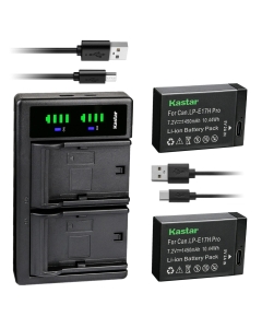 Kastar 2-Pack LP-E17H Pro Battery W/Type-C Cable and LTD2 USB Charger Compatible with Canon KISS X8i, KISS X9i, Rebel SL2, EOS Rebel T6i, EOS Rebel T6s, EOS Rebel T7i, EOS Rebel T8i, EOS M3 Camera