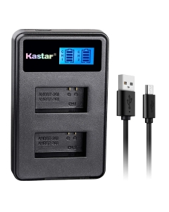 Kastar LCD Dual Slim Charger for GoPro AHDBT-201, AHDBT-301, AHDBT-302, Gopro3 and GoPro Hero3+, Hero3, HD Motorsports Hero, Surf Hero, Hero Naked, Hero 960, Hero HD 1080p