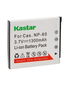 Kastar Battery for Cas NP-60 CNP60 Exilim Zoom EX-Z19 EX-Z19BK EX-Z19GN EX-Z19LP EX-Z19PK EX-Z19SR EX-Z20 EX-Z85VP EX-Z85 EX-Z85BE EX-Z85BK EX-Z85BN Digital Camera