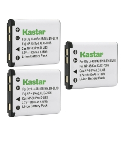 Kastar Li-42B Battery 3-Pack Replacement for Slimline Super Slim X8, XS-10, XS-4, XS-40, XS-400, XS-4000, XS-7, XS-70, XS-8, XS-80, Slimline Super Slim XS10, XS4, XS40, XS400, XS4000 Camera