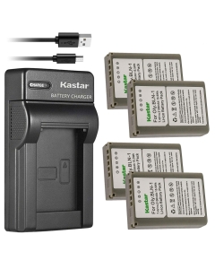 Kastar 4-Pack Battery and Slim USB Charger Compatible with Olympus BLN-1 BLN1 Battery, Olympus BCN-1 BCN1 Charger, Olympus M-D E-M1, OM-D E-M5, OM-D E-M5 Mark II, Pen E-P5, Pen-F Cameras