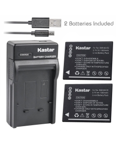 Kastar Battery (X2) & Slim USB Charger Replacement for Panasonic DMW-BCH7, DMW-BCH7PP, DMW-BCH7E, DE-A76 and Panasonic Lumix DMC-FP1, DMC-FP2, DMC-FP3, DMC-FT10, DMC-TS10 Cameras