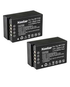 Kastar Battery 2 Pack for Fujifilm NP-T125 NPT125 Lithium-Ion Battery, Fujifilm BC-T125 Battery Charger, Fujifilm GFX 50S GFX50S GFX 50R GFX50R GFX 100 GFX100 Camera and Fujifilm VG-GFX1 Grip