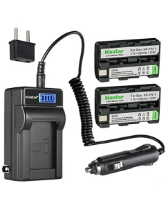 Kastar 2-Pack NP-FS11 Battery and LCD AC Charger Compatible with Sony CCD-CR1, CCD-CR5, DCR-PC1, DCR-PC2, DCR-PC3, DCR-PC4, DCR-PC5, DCR-TRV1VE, DSC-F505, DSC-F505V Cmaeras