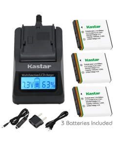 Kastar Ultra Fast Charger(3X faster) Kit and Battery (3-Pack) for Kodak KLIC-7001 and Kodak EasyShare M320, M340, M341, M753 Zoom, M763, M853 Zoom, M863, M893 IS, M1063, M1073 IS, V550, V570, V610, V705, V750 Cameras [Over 3x faster than a normal charger 
