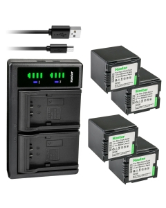 Kastar 4-Pack CGA-DU21 Battery and LTD2 USB Charger Compatible with Panasonic VW-VBD060, VW-VBD070, VW-VBD120, VW-VBD140, VW-VBD210, VSB0470, CGR-DU06, CGR-DU07, CGR-DU12, CGR-DU14, CGR-DU21 Battery