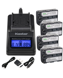 Kastar Fast Charger Kit and Battery (4-Pack) Replacement for Sony NP-FM50 NP-FM55H CCD-TRV351 TRV355 TRV360 TRV530 TRV6 TRV740 TRV828 TRV830 TRV840 TRV940 TRV950 DSR-PDX10 HDR-HC1 SR1 UX1 HVR-A1U