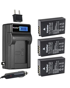 Kastar 3-Pack EN-EL20 Battery and LCD AC Charger Compatible with Nikon Coolpix P950, Nikon Coolpix P1000, Nikon Coolpix A, Nikon 1 AW1, Nikon 1 J1, Nikon 1 J2, Nikon 1 J3, Nikon 1 S1, Nikon 1 V3