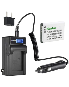 Kastar 1-Pack DB-L80 Battery and LCD AC Charger Compatible with Sanyo Xacti VPC-CS1EXP-B, VPC-CS1P, VPC-GH1, VPC-GH1EX-B, VPC-GH2, VPC-GH3, VPC-GH4, VPC-PD1, VPC-PD2, VPC-PD2BK, VPC-X1200 Cameras