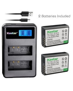 Kastar Battery (X2) & LCD Dual Slim Charger for LP-E10, LC-E10 and EOS 1100D, EOS 1200D, EOS Rebel T3, EOS Rebel T5, EOS Kiss X50, EOS Kiss X70 DSLR Camera & LPE10 Grip