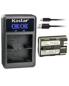 Kastar 1-Pack BP-511A Battery and LED2 USB Charger Compatible with Canon BP-508 BP-511 BP-511A BP-512 BP-512A BP-514 BP-522 BP-535 Battery, Canon CB-5L CG-580 Charger, Canon Battery Grip BG-E2N