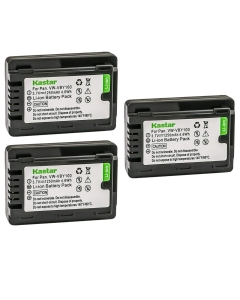Kastar 3-Pack Battery Replacement for Panasonic VW-VBY100 Battery, Panasonic HC-V110, HC-V110G, HC-V110GK, HC-V110K, HC-V110P, HC-V110P-K, HC-V130, HC-V130K, HC-V201, HC-V201K Cameras