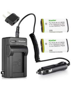 Kastar Battery (2-Pack) and Charger Kit for Kodak KLIC-8000, K8000 Work with Kodak Z1012 is, Z1015 is, Z1085 is, Z1485 is, Z612, Z712 is, Z812 is, Z8612 is Cameras