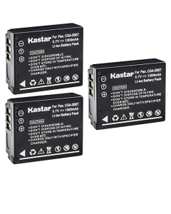 Kastar Battery (3-Pack) for Panasonic Lumix CGA-S007, CGA-S007A, CGA-S007A/1B, CGA-S007E, DMW-BCD10, DE-A25, DE-A26 & Lumix DMC-TZ1, DMC-TZ2, DMC-TZ3, DMC-TZ4, DMC-TZ5, DMC-TZ11, DMC-TZ15, DMC-TZ50