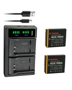 Kastar 2-Pack Battery and LTD2 USB Charger Compatible with Kodak KLIC-7004 K7004 Battery, Kodak K7700 Charger, EasyShare M1033, EasyShare M1093 is, EasyShare M2008, EasyShare V1073, EasyShare V1233