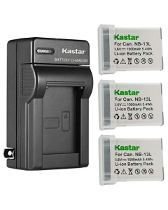 Kastar 3-Pack Battery and AC Wall Charger Replacement for Canon PowerShot G7 X Mark II, PowerShot G7 X Mark III, PowerShot G9 X, PowerShot G9 X Mark II, PowerShot SX620 HS Cameras