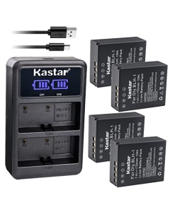 Kastar 4-Pack BLH-1 Battery and LED2 USB Charger Compatible with Olympus BLH-1, BLH1, BLH-01, PS-BLH1 Battery, Olympus BCH-1 BCH1 Charger, Olympus HLD-9 Power Battery Grip