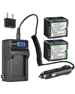 Kastar 2-Pack CGA-DU14 Battery and LCD AC Charger Compatible with Panasonic VW-VBD210, VDR-D210, VDR-D230, VDR-D310, CGA-DU06, CGR-DU06, CGA-DU07, CGR-DU07, CGA-DU12, CGR-DU12, CGA-DU14, CGR-DU14