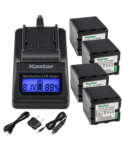 Kastar Ultra Fast Charger and Battery (4-Pack) Replacement for Panasonic VW-VBN260 and Panasonic HC-X800 HC-X900 HC-X900M HC-X910 HC-X920 HC-X920M HDC-HS900 HDC-SD800 HDC-SD900 HDC-TM900 Cameras