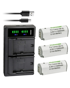 Kastar 3-Pack Battery and LTD2 USB Charger Replacement for Canon NB-9L NB9L NB-9LH NB9LH Battery, CB-2LB CB-2LBE Charger, Canon Powershot ELPH 530 HS, Powershot SD4500 IS, IXUS 1000 HS, IXY 50S Camera