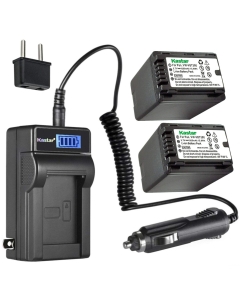 Kastar 2-Pack VW-VBT380 Battery and LCD AC Charger Compatible with Panasonic HC-V770, HC-V770K, HC-V770GK, HC-V770MGK, HC-V800, HC-V800K, HC-VX1, HC-VX1K, HC-VX870, HC-VX870K, HC-VX870GK Camera