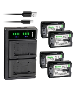 Kastar 4-Pack BN-VG107 Battery and LTD2 USB Charger Replacement for JVC GZ-MG750BEK GZ-MG750BEU GZ-MG750BU GZ-MG750BUC GZ-MG750BUS GZ-MG750RU GZ-MG750RUC GZ-MG750U GZ-MG760 GZ-MG980 GZ-MG980-A