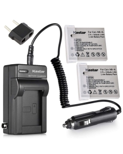 Kastar Charger with Car Adapter + 2 Battery for Canon NB-4L NB4L and Canon PowerShot SD300 SD400 SD450 SD600 SD630 SD750 SD780 is SD940 is SD960 is SD970 is SD1000 SD1100 is SD1400 is TX1 Cameras