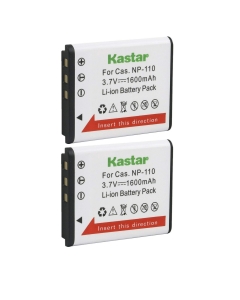 Kastar 2-Pack Battery Replacement for Casio NP-110 NP-160 Battery, Casio Exilim EX-FC200S, Exilim EX-Z2000, Exilim EX-Z2200, Exilim EX-Z2300, Exilim EX-Z3000, Exilim EX-ZR10, Exilim EX-ZR15 Camera