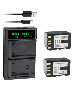 Kastar 2-Pack Battery and LTD2 USB Charger Replacement for JVC GR-DVL800, GR-DVL805, GR-DVL810, GR-DVL815, GR-DVL817, GR-DVL820, GR-DVL822, GR-DVL828, GR-DVL865, GR-DVL867, GR-DVL900, GR-DVL910
