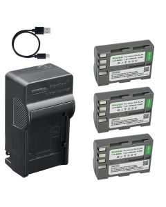 Kastar 3-Pack Battery and AC & USB-C Charger, Compatible with Nikon EN-EL3 EN-EL3a EN-EL3e and Nikon D50 D70 D70s D80 D90 D100 D200 D300 D300s D700 Cameras MH-18 MH-18a MH-19 Charger Models
