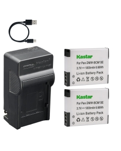 Kastar 2-Pack Battery and AC & USB-C Charger Compatible with BCM13 Camera for Panasonic Lumix FT5 FT6 FT7 TS5 TS6 TS7 TZ40 TZ55 TZ60 TZ70 ZS30 ZS40 ZS50 LZ40 Digital Camera