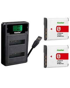 Kastar Battery (X2) & Dual USB Charger for Sony NP-BG1 NPBG1 NP-FG1 NPFG1 and Cyber-Shot DSC-W120 W150 W220 DSC-H3 H7 H9 H10 H20 DSC-H50 DSC-H55 DSC-H70 DSC-HX5V DSC-HX7V DSC-HX9V DSC-HX10V DSC-HX30V