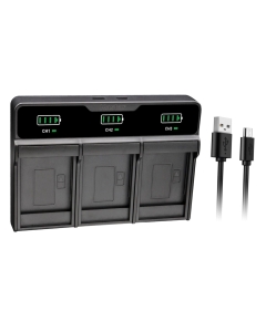 Kastar Triple Battery Charger Replacement for Sony NP-F330 NP-F530 NP-F550 NP-F570 Battery