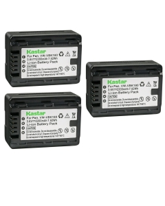 Kastar 3-Pack Battery VW-VBK180 Replacement for Panasonic HC-V10, HC-V10EB-K, HC-V10EB-R, HC-V10EG-K, HC-V10EG-R, HC-V10GK, HC-V10K, HC-V10M, HC-V100, HC-V100K, HC-V100EG-K, HC-V100EG-W Camera