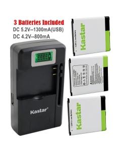 Kastar Galaxy S4 Battery (3-Pack without NFC) and intelligent mini travel Charger (with high speed portable USB charge function, not NFC capable) for Samsung Galaxy S4, S IV, I9505, M919 (T-Mobile), I545 (Verizon), I337 (AT&T), L720 (Sprint), EB-B600BUB, 