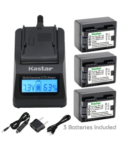 Kastar Fast Charger and Battery BP-718 (3X) for Canon BP-718 BP-727BP-709 CG-700 and VIXIA HF M50 HF M52 HF M500 HF R30 HF R32 HF R40 HF R42 HF R50 HF R52 HF R60 HF R62 HF R300 HF R400 HF R500 HF R600