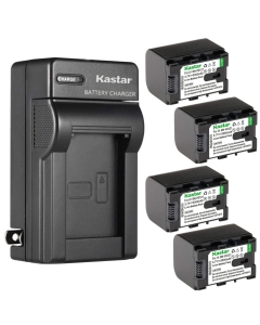 Kastar 4-Pack Battery and AC Wall Charger Replacement for JVC BN-VG114 BN-VG114AC BN-VG114E BN-VG114EU BN-VG114U BN-VG114US BN-VG114USM BN-VG121 BN-VG121AC BN-VG121E BN-VG121EU BN-VG121U BN-VG121US