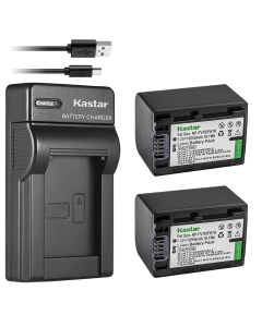 Kastar Battery (X2) & Slim USB Charger Replacement for Sony NP-FV70 NP-FH70 FV70 FH70 NPFV70 NPFH70 FV70 & FDR-AX53 HDR-CX675 HDR-CX455 HDR-CX900 TD30V HDR-PV710V HDR-PJ670 HDR-PJ810 HDR-TD30V FDR-AX33 FDR-AX100