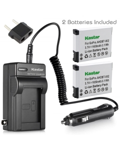 Kastar AHDBT-002 Battery (2-Pack) and Charger Kit Replacement for GoPro AHDBT-001, AHDBT-002 Work with GoPro HD HERO1, HERO2, GoPro Original HD Hero Cameras