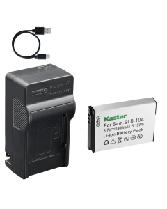 Kastar 1-Pack Battery and AC & USB-C Charger, Compatible with Samsung SLB-10A WB250F WB350F WB800F WB850F WB1000 WB1100F EX2F HMX-U10 HMX-U20 JVC GC-XA2 ADIXXION Toshiba Camileo S30 X150 G1 G2F