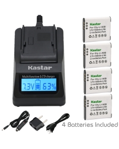 Kastar Ultra Fast Charger(3X Faster) Kit and Battery (4-Pack) for Panasonic VW-VBX090, Olympus Li-50B Work with Panasonic HX-WA03, HX-WA2, HX-WA20, HX-WA3, HX-WA301 Digital Cameras