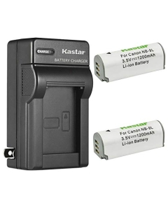 Kastar 2-Pack Battery and AC Wall Charger Replacement for Canon NB-9L, NB-9LH Battery, Canon CB-2LB, CB-2LBE Charger, Canon PowerShot N, PowerShot N2, Powershot SD4500 IS, IXUS 1000 HS, IXY 50S Camera